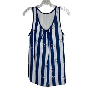 Tankini Swimsuit Top Sz M Blue White Anchor  Adjustable Straps Bra | NWOT